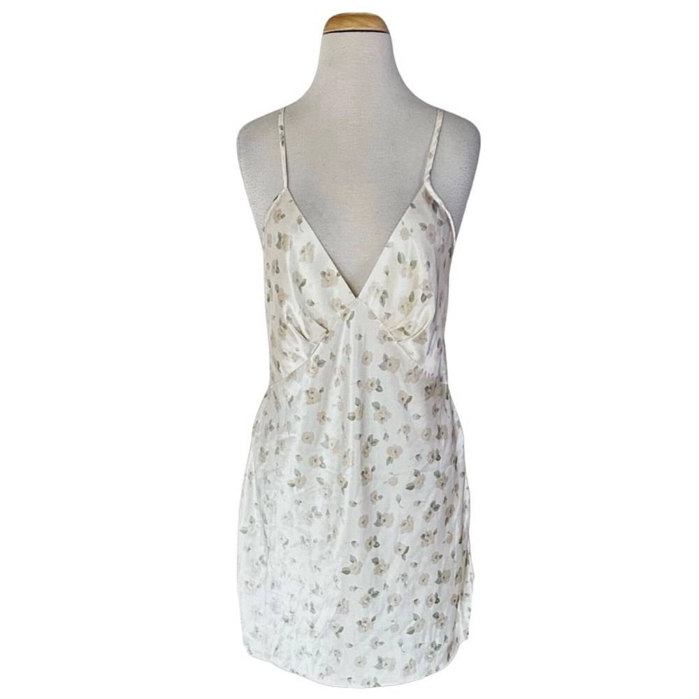 Calvin Klein Vintage Cream Floral Nightie | Cross Back Slip size L